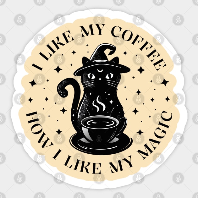 I like my coffee how I like my magic Sticker by crealizable